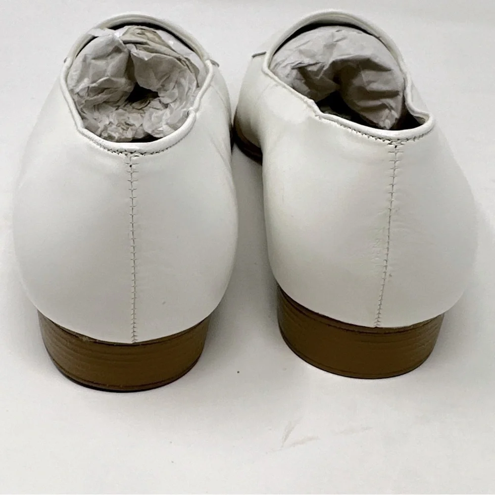 Naturalizer White Leather Tassel Loafers Size 9W - Picture 5 of 11